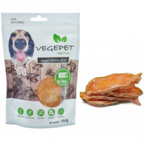Органични  вегетариански лакомства за кучета Vegepet - чипс от сладки картоф 100гр